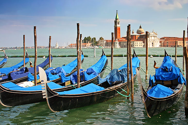Gondolas near San Marco square
